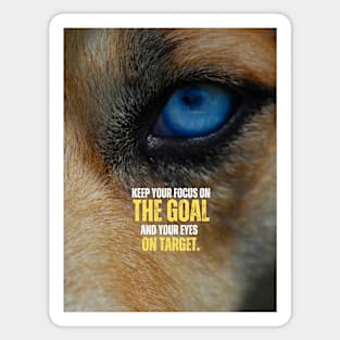 Focus Quotes Wolf Eyes on Target, Goal Setting Motivational Quote Magnet